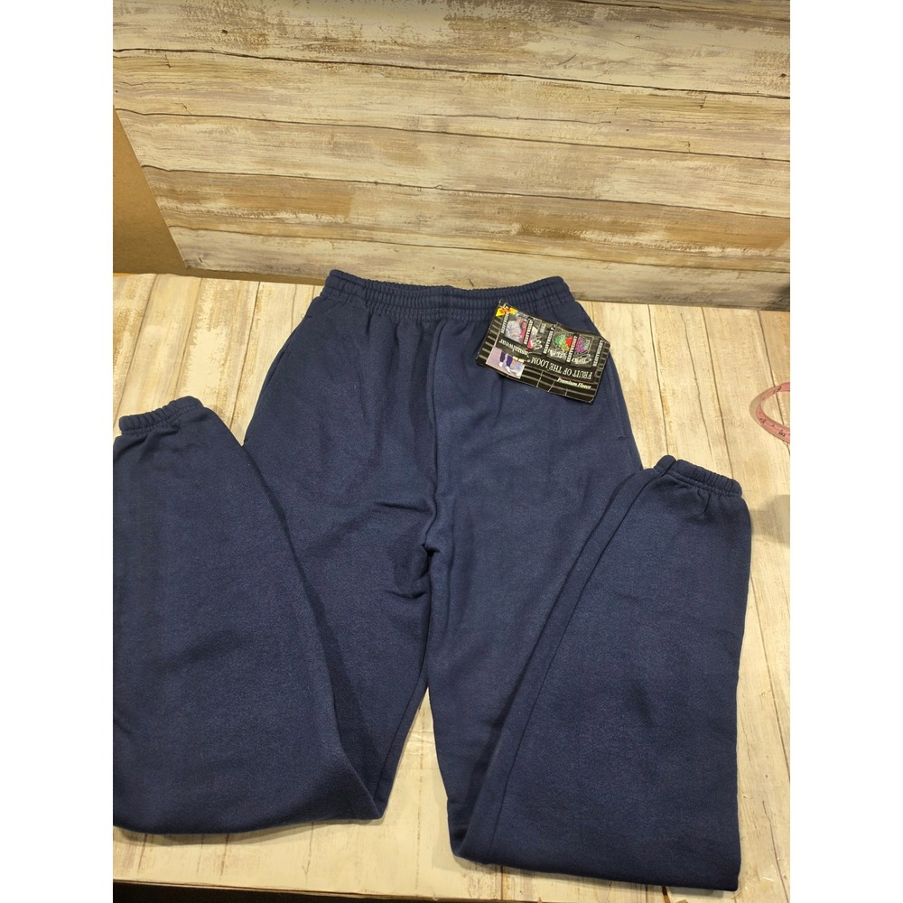 Fruit of the Loom Heavyweight Fleece Sweatpants Navy Blue Deadstock USA Made S